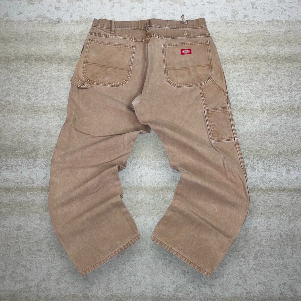 Vintage 90s Dickies Carpenter Pants 36x30 Baggy Camel Tan Canvas Dungarees